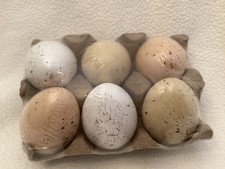 1/2 Dozen Faux Farmhouse Speckled Eggs  Rustic  NIP  Neutral  Easter Decor
