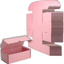 Pink Shipping Boxes Mailer Corrugated Cardboard Packaging 4x3x2 Inch 50 PCS