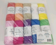 Hobbii 8/4 Rainbow Cotton Yarn -multicolor Cotton for crochet - Lot Of 10