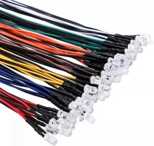 56pcs 7 Colors X 8pcs 12 Volt Led Lights Emitting Diodes Pre Wired Dc 12v 5mm