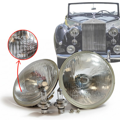 178MM 7 H4 E MARK HEADLIGHT SET FOR ROLLS ROYCE SILVER DAWN SILVER 178mm-7-h4-e-mark-headlight-set-for-rolls-royce-silver-dawn-silver