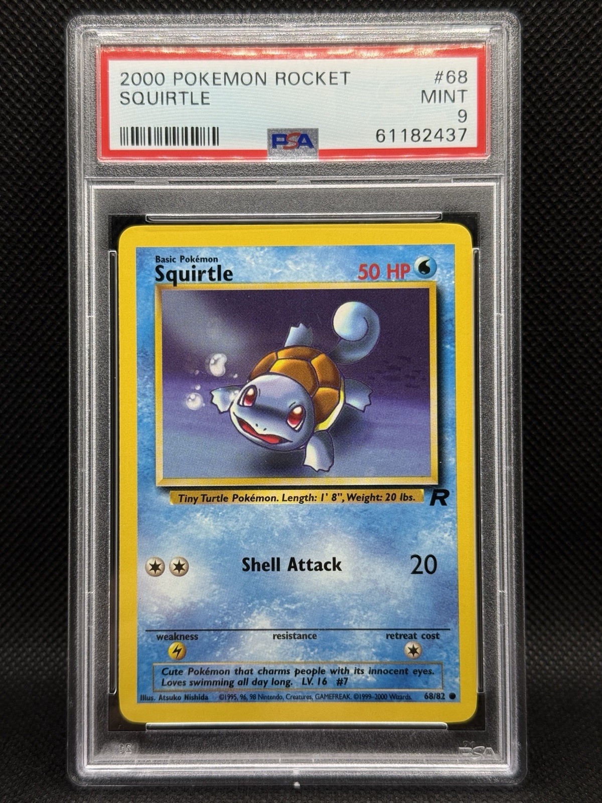 2000 Pokemon Team Rocket #68 Squirtle PSA 9