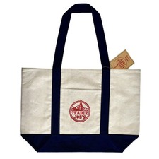Trader Joe's Reusable Canvas Eco Tote Bag Heavy Duty Shopping Bag Blue NEW