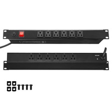 Uimoso 19" 1U Rack Mount Power Strip with 12 Outlets and Surge Protection