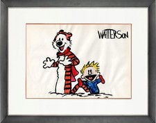 Bill Watterson: Calvin and Hobbes - watercolor on old paper