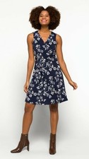 41Hawthorn Kassidy Faux Wrap Dress Navy Floral Womens XS Office Party Travel