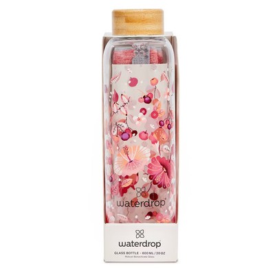Waterdrop Microdrinks 20oz Red Floral Water Bottle