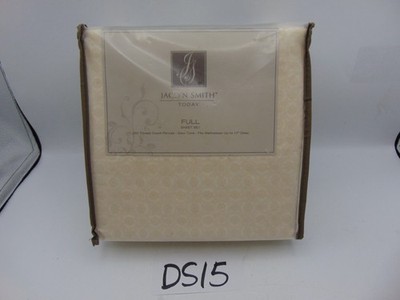 Jaclyn Smith Premium  Sheet Set 250 Thread Count Peach Jacobean 60% Cotton Full