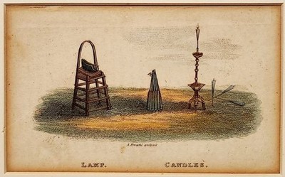 1824 Print by Freschi - ''Lamp Candles'' - From Book ''China: Its Costume, Art...''