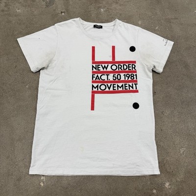 RAF SIMONS NEW WORLD ORDER MOVEMENT BAND JOY DIVISION T SHIRT WHITE LARGE