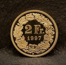 1997-B Switzerland 2 francs, Confederation, FDC set DMPL proof like BU, KM-21a.3
