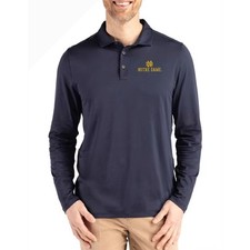 CUTTER  BUCK NOTRE DAME FIGHTING IRISH MENS NAVY BLUE LONG SLEEVE POLO SHIRT XL