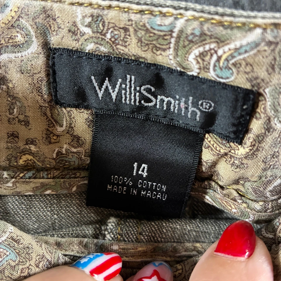 vtg women midi skirt 14 denim embroidered western fairy grunge whimsigoth - Image 3 of 4