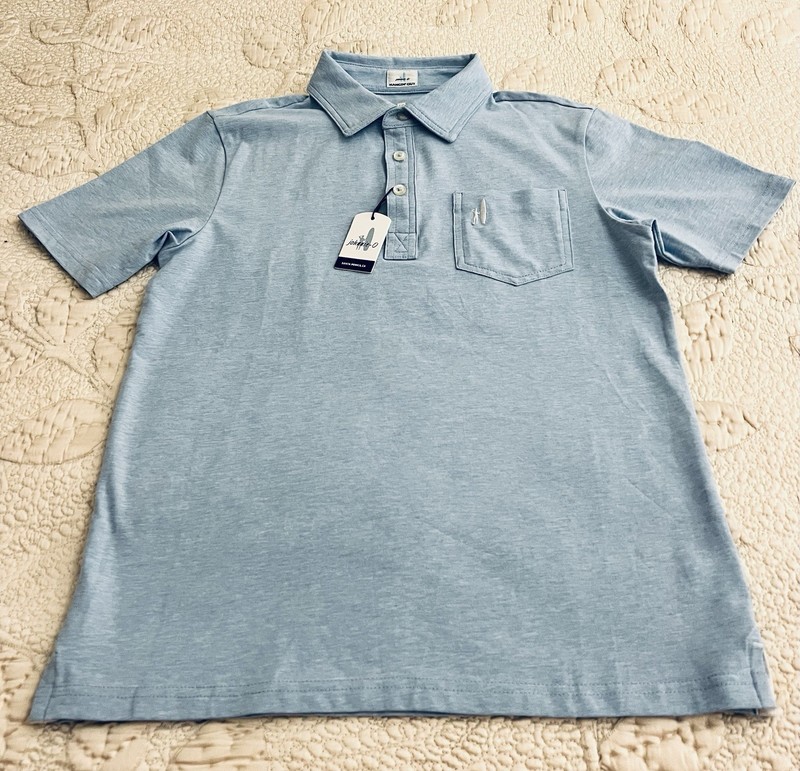 NWT Johnnie-O Hangin' Out Polo Light Blue Kids Size 10 Shirts NEW