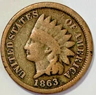 ** 1863 P ** INDIAN PENNY ** VARIETY 2 ** CIRCULATED CONDITION **