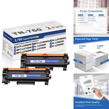 TN760 Toner Cartridge Replacement for Brother TN-760 High Yield Black
