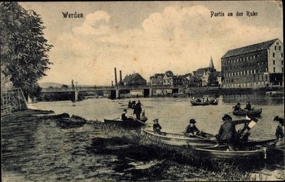 Postcard Werden Essen in the Ruhr Area, boat lot - 3999636