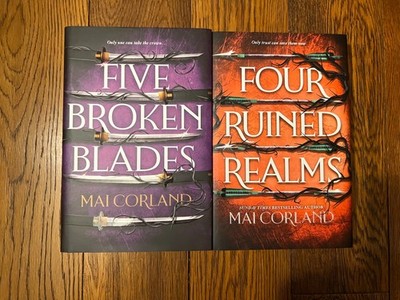 The Broken Binding Five Broken Blades & Four Ruined Realms by Mai Corland SIGNED