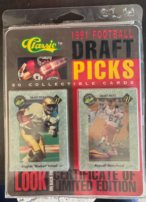 CLASSIC 1991 NFL Football DRAFT Picks 50 Card Complete Set Factory Sealed COA!