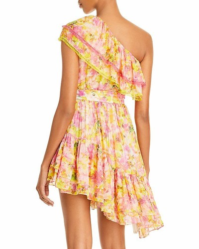 ROCOCO SAND Nesh Georgette One Shoulder Ruffled Dress $325 MSRP Size L  492035990942 | eBay