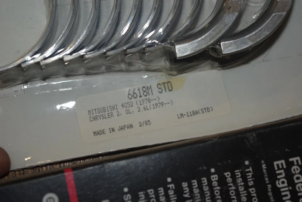 Rodamientos principales 6618M std 1978-1989 Dodge 2,0 L 2,6 L Mitsubishi 2,6 L Mazda 2,6 L Foto 2 de 2