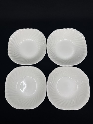 Vintage Johnson Brothers Regency Set Of 4 White Ironstone Wavy Small Bowls - Picture 2 of 6
