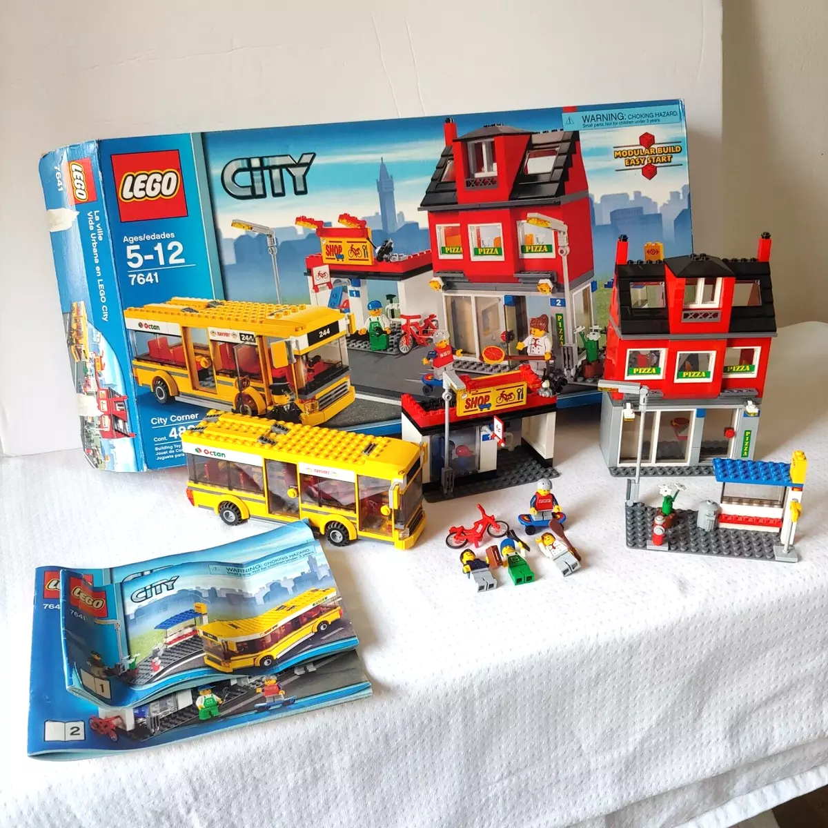 Lego City 7641 Corner Pizza Skateboard Shop Bus Stop With Box &amp; Manuals | eBay