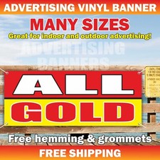 ALL GOLD Advertising Banner Vinyl Mesh Sign Pawn Shop Cash