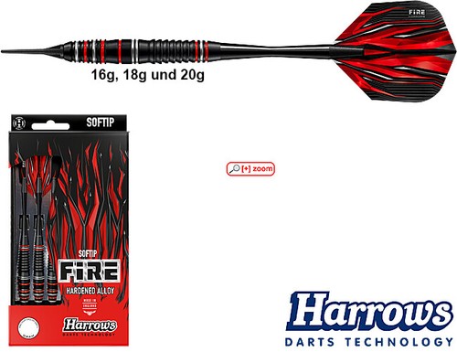 HARROWS Softdarts Fire High Grade Alloy Darts - Dart Set - Bild 2 von 3