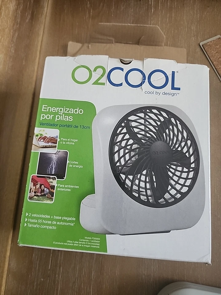 O2 Cool 6.29 in.  H X 5 in.  D 2 speed Personal Fan Tested W/batteries Off White - Imagem 4 de 4