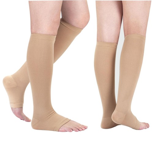 Open toe Toeless Compression Socks 3 Pairs for Women Men 15-20 mmHg Support S... - Picture 3 of 7