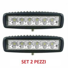 2PZ FARETTO BARRA LED PER AUTO 18 Watt 6 LED 12V Luce Fredda 6000°K FARO JEEP