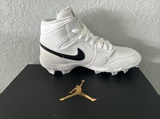 Jordan 1 Mid Youth Multisport Cleat White HF6883-100 Baseball 5.5