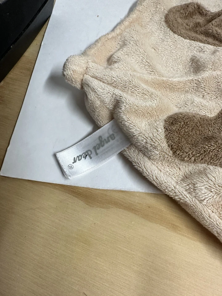 Angel Dear Marrón Bronceado Cachorro Perro Manta de Seguridad Lovey Lovie Parches Peluche Suave Foto 2 de 3