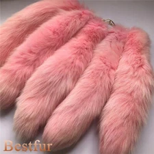 Wholesale 2/5/10pcs-16"-18" Real Fox Fur Tail Bag Charm Pendant Cosplay Toys