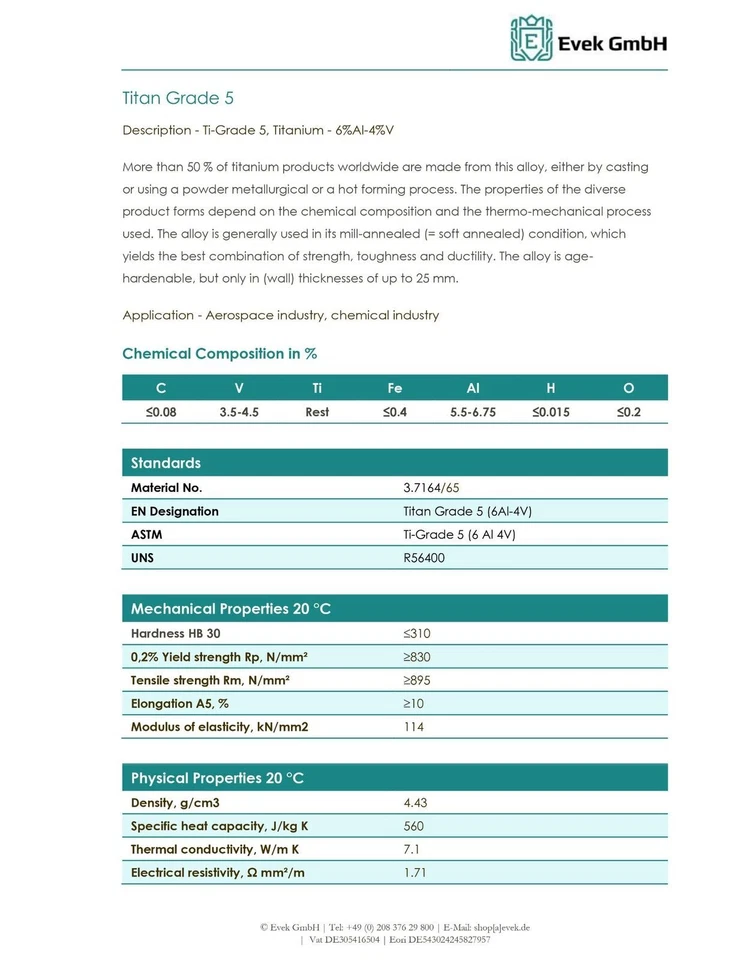 Titan Grade 5 Titanstange Ø2-90mm Rundstab 3.7165 B348 Vollwelle 0.1-1Meter - Bild 2 von 4