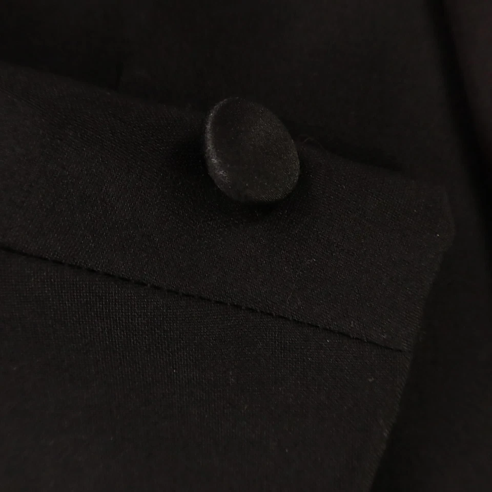 Blazer de Colección Hopsack Chaqueta XL Negro Cuadros 100% Lana Pico Solapa Esmoquin 46R Foto 4 de 4