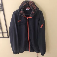 COLUMBIA Convert Boardwear Mens M 42” Hoodie Jacket Black Orange Graphics