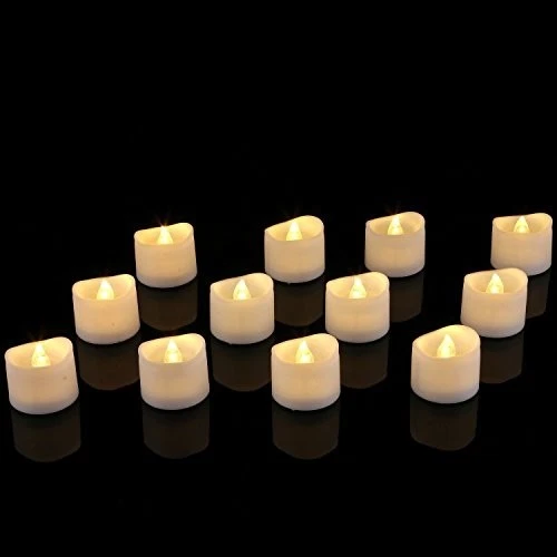 Pack 12 velas de té LED sin llama para exterior interior vela falsa en blanco cálido Foto 3 de 4