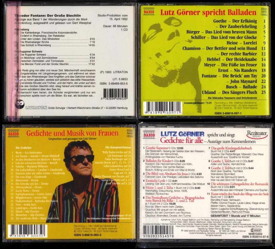4 Hörbücher★Theodor FONTANE•STECHLIN★BALLADEN★GEDICHTE★LYRIK★Lutz Görner★6 CDs★ - Bild 2 von 4