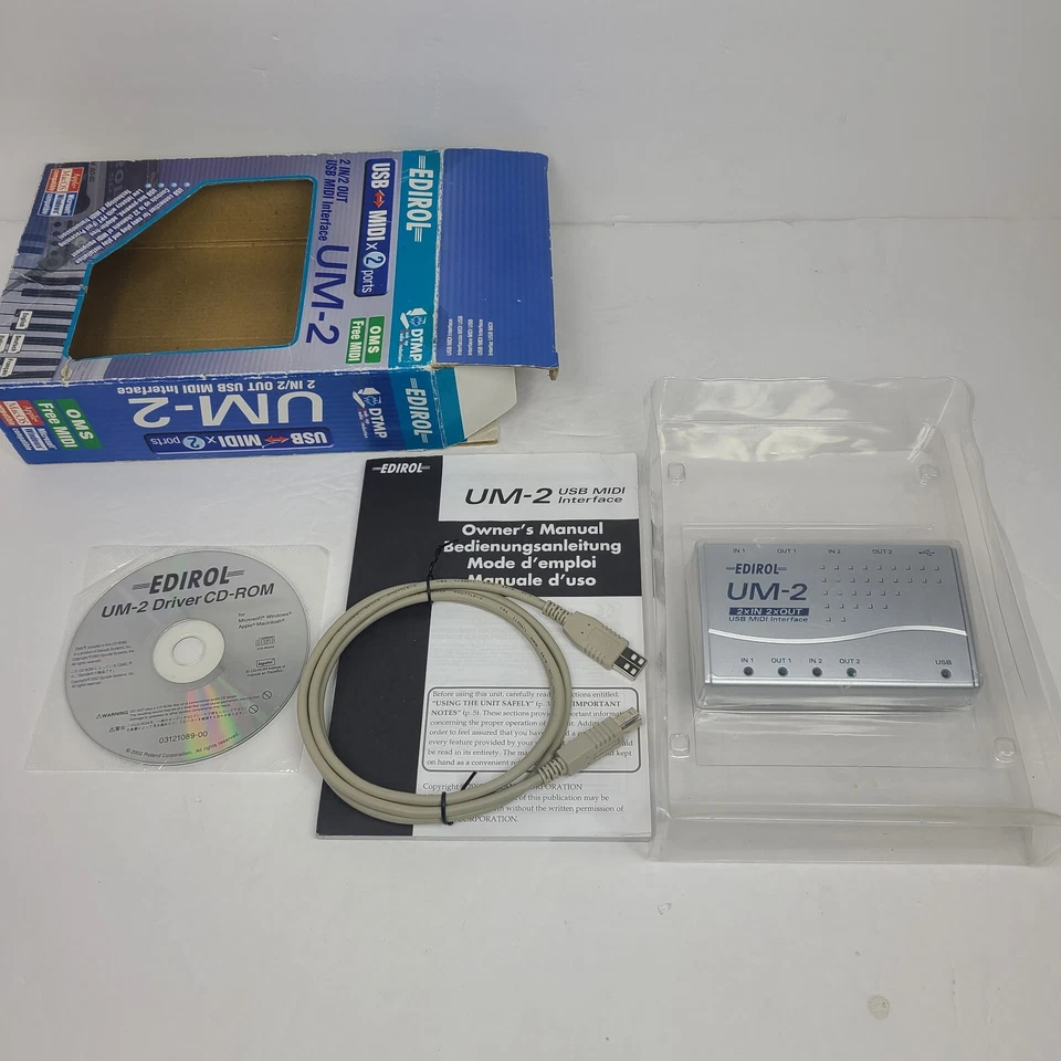 EDIROL UM-2EX USB MIDI Interface - USB to MIDI Cable 2 IN/2 OUT  ROLAND **NIOP** - Image 2 of 4