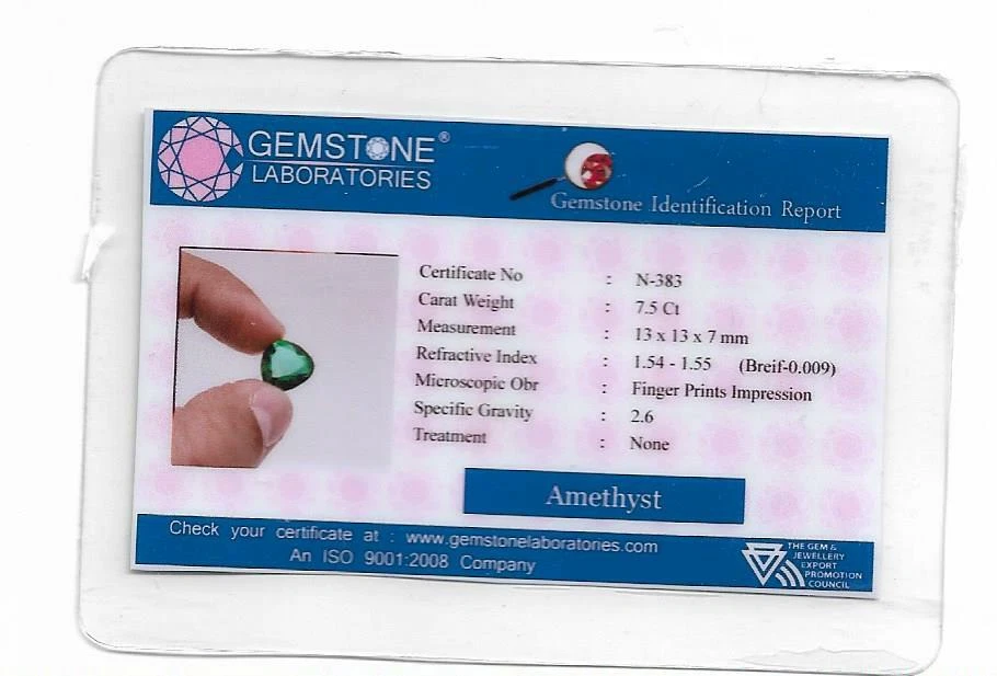 Faceted Green Amethyst 7.5 cts - Imagem 3 de 4