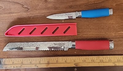 Tomodachi Hammered Finish Bread And Paring Knives - Great Condition