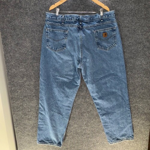 Carhartt Flannel Lined Jeans 42x32 Mens Relaxed Fit Carpenter Denim Work Pants - Picture 2 of 7