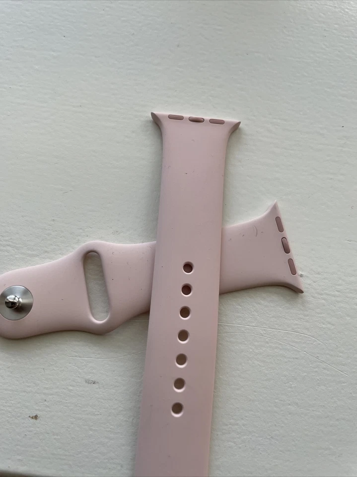 Pulsera deportiva genuina Apple Watch SE 6 5 4 38/40/41 mm rosa M/L pin plateado Foto 4 de 4