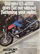 1978 Suzuki GS 400X Motorcycle Print Ad