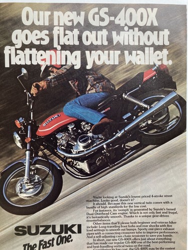 1978 Suzuki GS 400X Motorcycle Print Ad