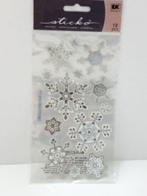 Stickers BRAND NEW IN PACKAGE! EK Success Sticko Stickers Vellum Snowflakes 