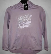 Under Armour Girls Fleece Branded Hoodie Mauve Pink 1366054 698 NWT