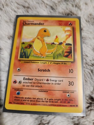 Charmander Pokemon Card 46/102 Original 1995 Base Set Super Rare